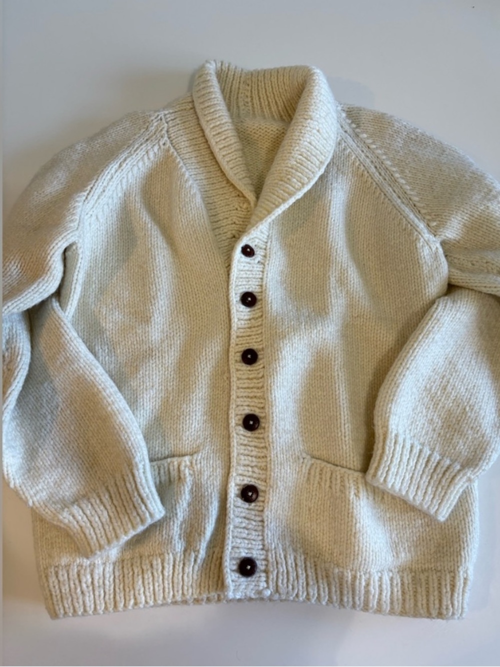 Cream Chunky Knit Cardigan Sweater Western Eclectic/Boho